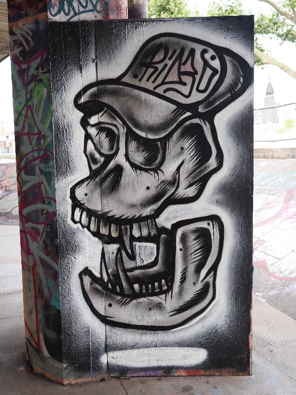 London, England: Southbank Centre: skull