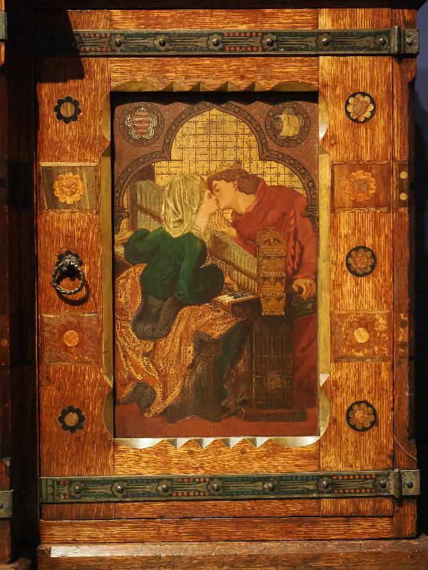 London, England: Tate Britain: King Rene's Hollywood cabinet, right panel (1861, designed by John Pollard Seddon, marketed by Morris, Marshall, Faulkner & Co)