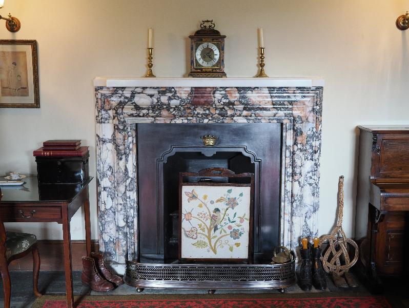 Wimpole, England: Wimpole Hall: housekeeper's room, fireplace
