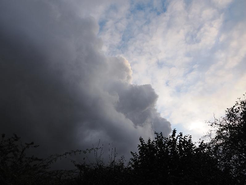 Cambridge, England: Roseford Road: storm clouds departing