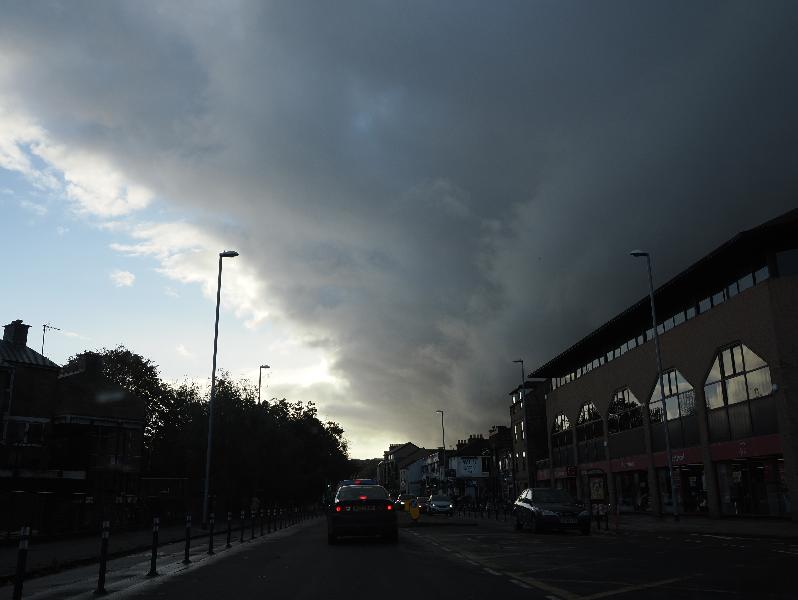 Cambridge, England: East Road: storm clouds arriving