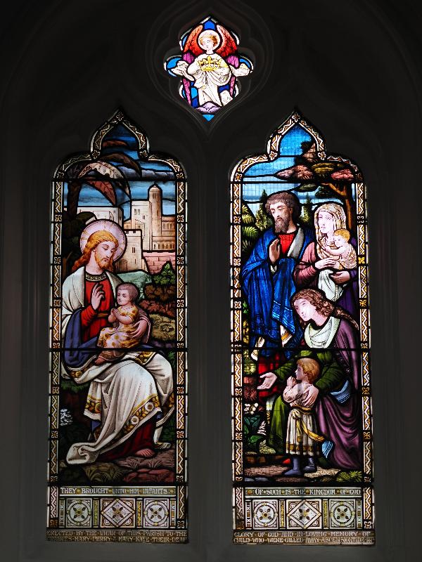 Cambridge, England: St Andrew's Church, Chesterton: Christ Blessing Children (1875)
