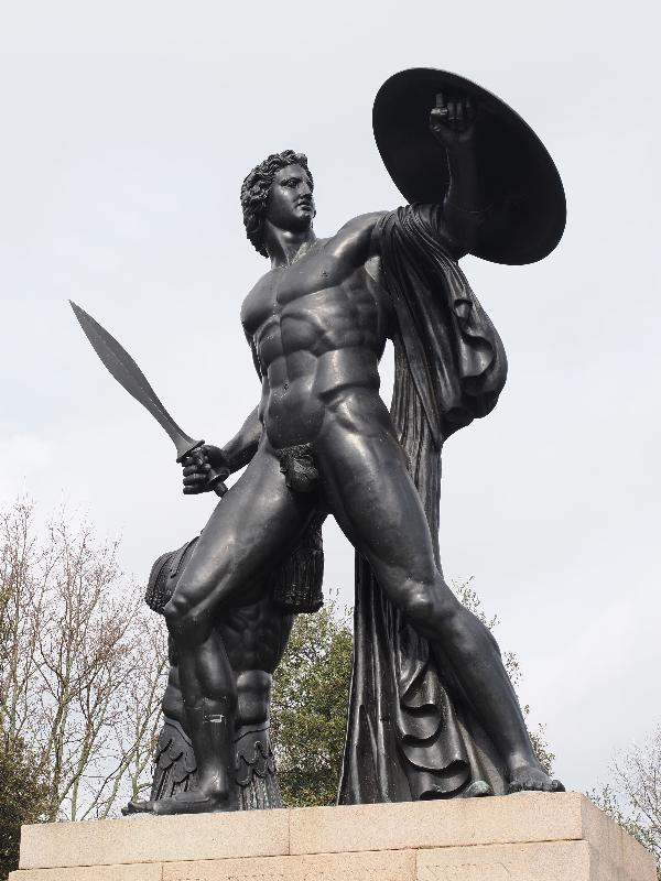 London, England: Hyde Park: Achilles (Duke of Wellington monument, 1822, sculptor Richard Westmacott)