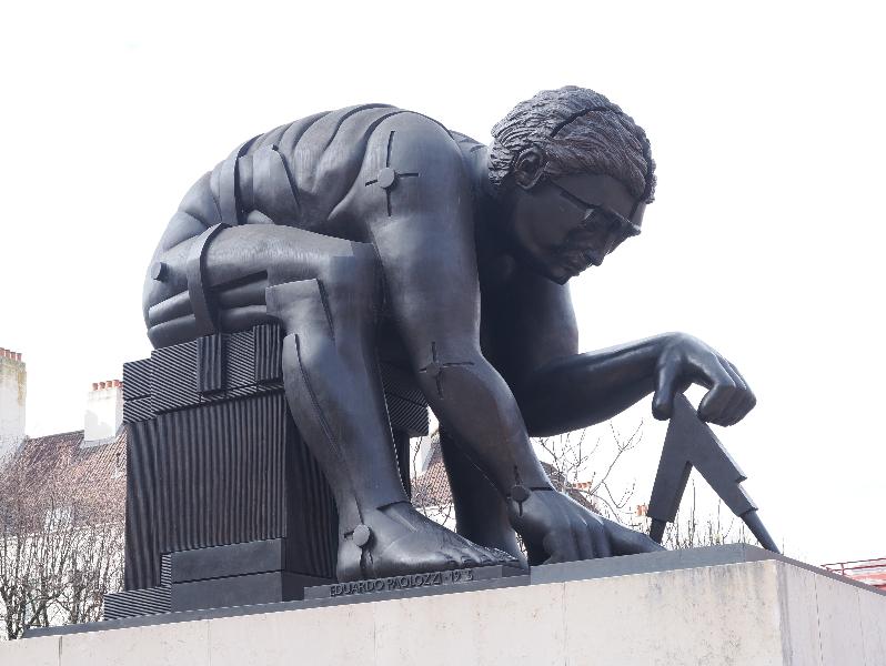 London, England: British Library: Newton after Blake (1995, Eduardo Paolozzi)