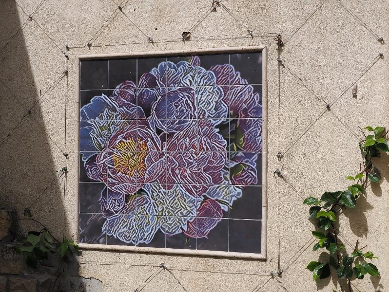 Dallas, Texas (TX): Dallas Arboretum & Botanical Gardens: Poetry Garden, flower artwork