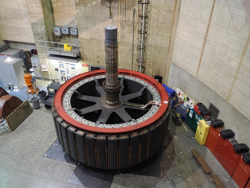 Hoover Dam, Nevada (NV) / Arizona (AZ): Hoover Dam Access Road: electricity generator being refurbished