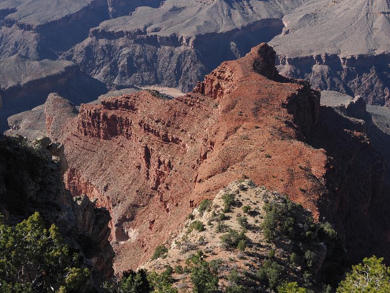 Grand Canyon Village, Arizona (AZ): Mohave Point: red rocks