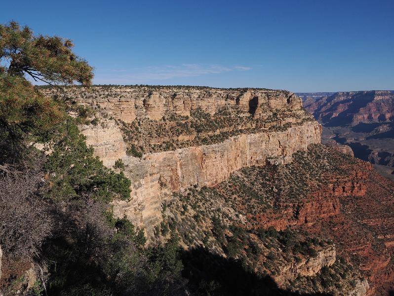 Grand Canyon Village, Arizona (AZ): Rim Trail: view northwest (from near Thunderbird Lodge)