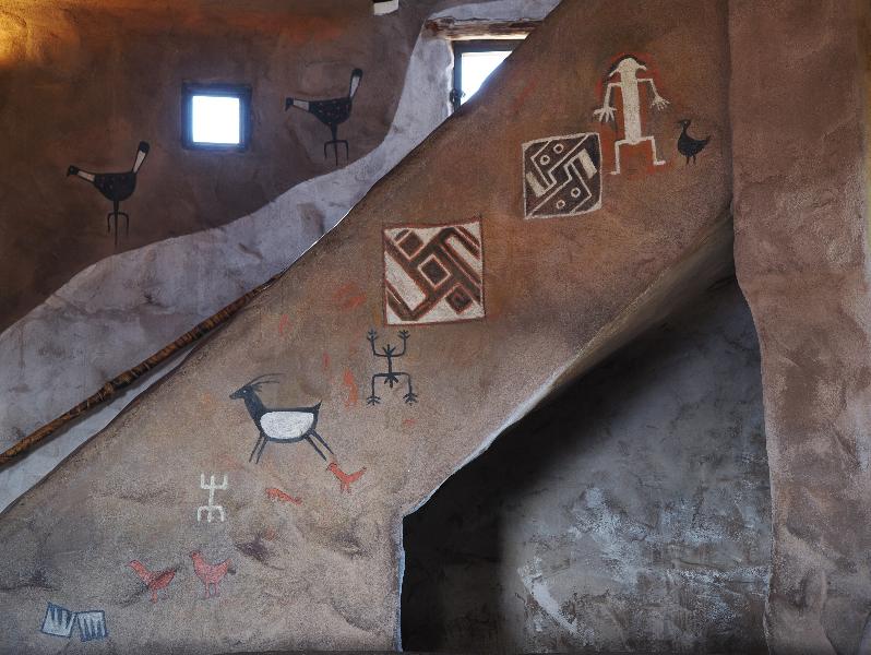Grand Canyon, Arizona (AZ): Desert View Watchtower: staircase decoration