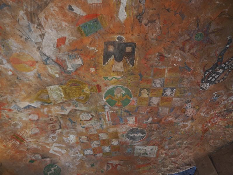 Grand Canyon, Arizona (AZ): Desert View Watchtower: ceiling detail (painted by Fred Kabotie)