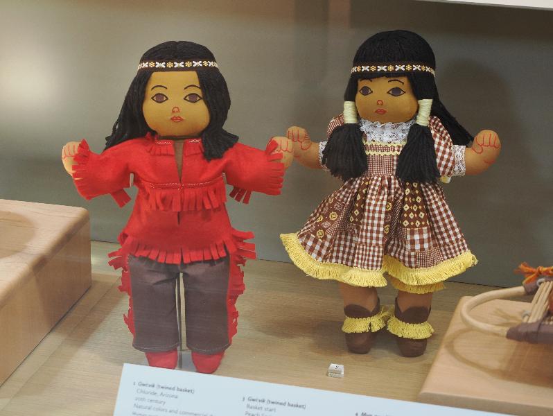 Flagstaff, Arizona (AZ): Museum of Northern Arizona: Mun gwede (boy doll, ca. 1970s) and Misi'gwede (girl doll)