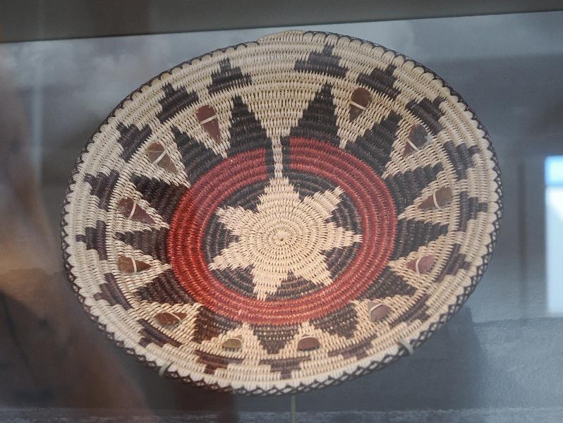 Flagstaff, Arizona (AZ): Museum of Northern Arizona: Ts'aa' niteeli (coiled tray basket), Windway (Kelvin Black, Dine, at age 14)