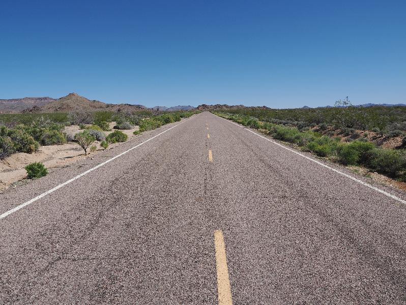 Mojave National Preserve, California (CA): Black Canyon Road: view up road
