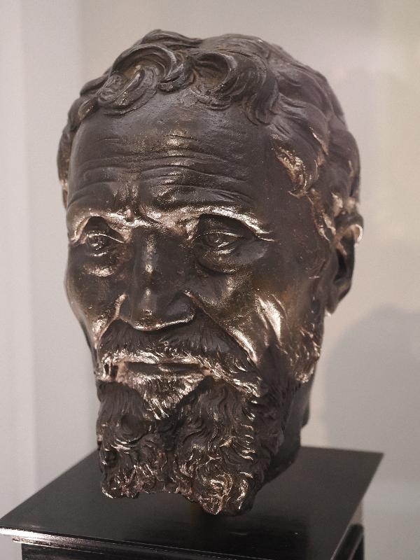 London, England: British Museum: Portrait bust of Michelangelo (about 1564-1570, Daniele da Volterra)