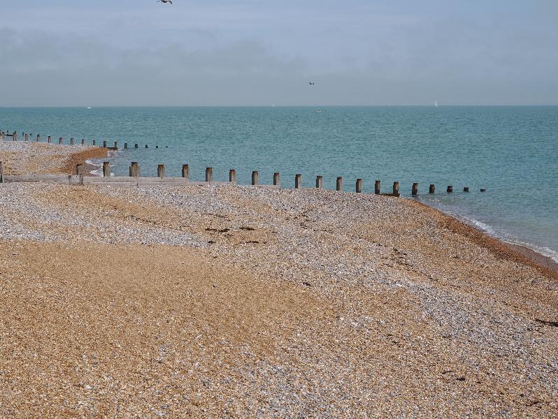 Eastbourne, England: Eastbourne Promenade: view of beach and water