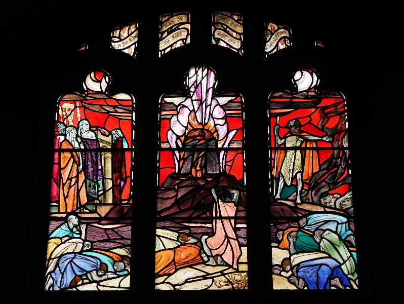 Cambridge, England: Westminster College: Elijah with the Prophets of Baal on Mount Carmel (1921, Douglas Strachan)
