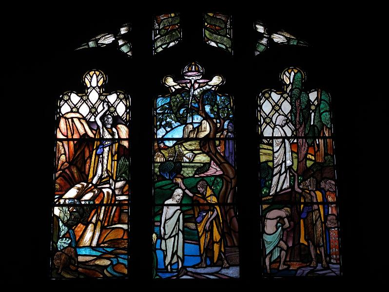 Cambridge, England: Westminster College: Baptism of Jesus (1921, Douglas Strachan)