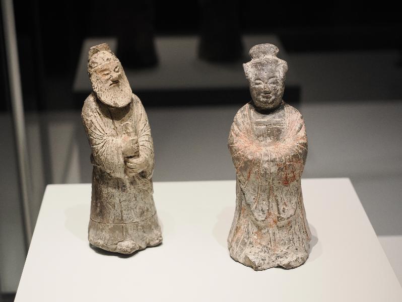 London, England: British Museum: earthenware figurines (AD 700s, excavated from Yonggang-dong Tomb, Gyeongju, Korea)