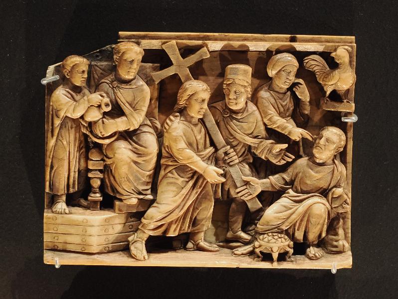 London, England: British Museum: ivory casket panel, Judgement and Denial of St Peter (about AD 420-430, Rome, Italy)