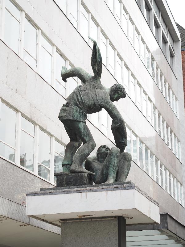 London, England: Congress House (TUC HQ): The Spirit of Brotherhood (1958, Bernard Meadows)
