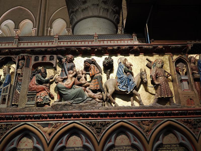 Paris, France: Notre-Dame Cathedral: Massacre of the Innocents, Flight into Egypt