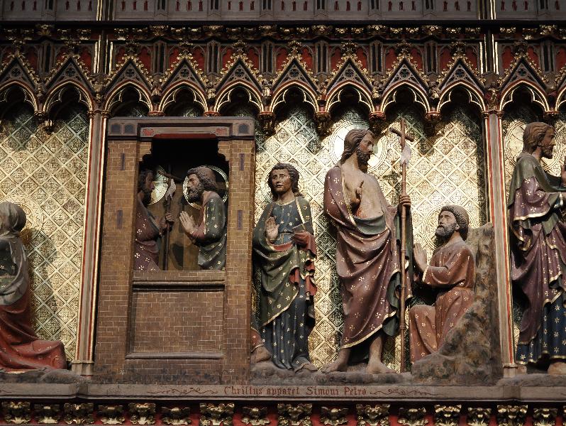 Paris, France: Notre-Dame Cathedral: Christ appears to Simon Peter and John