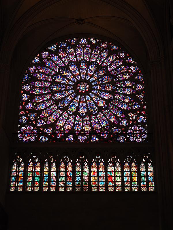 Paris, France: Notre-Dame Cathedral: north rose window
