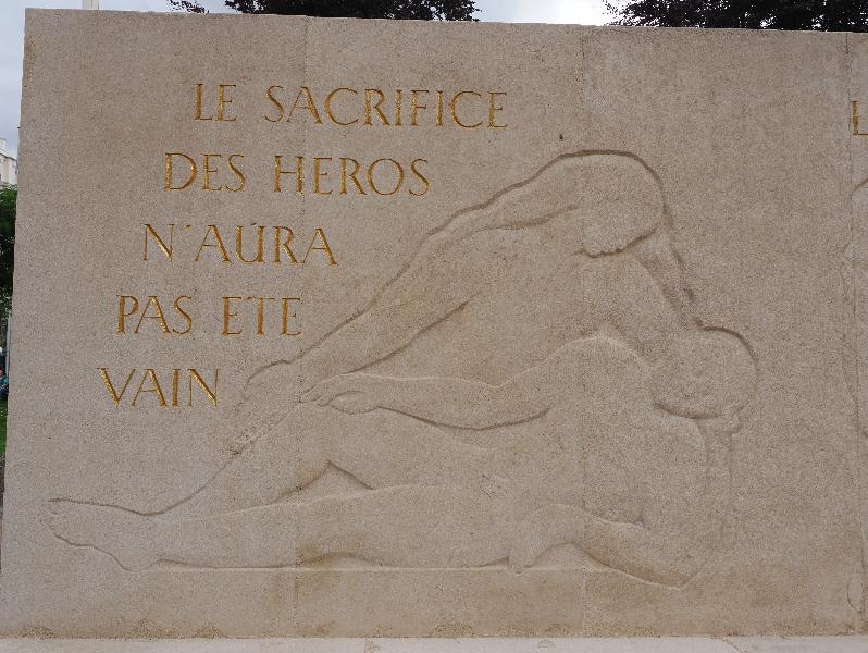 Issy-les-Moulineaux, France: Square de la Marie: war memorial (Monument aux Morts de la Ville, 1959, sculptor Jean Joachim)