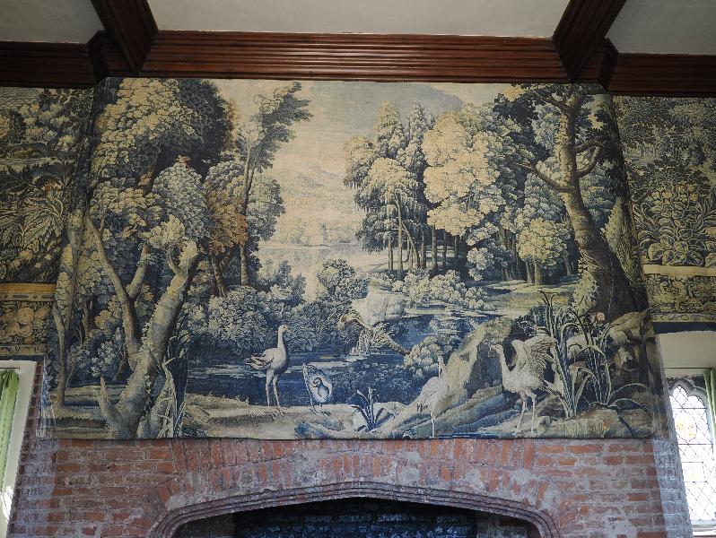 Oxburgh Estate, England: Oxburgh Hall, King's Room: digital copy of tapestry (2016, Zardi and Zardi)