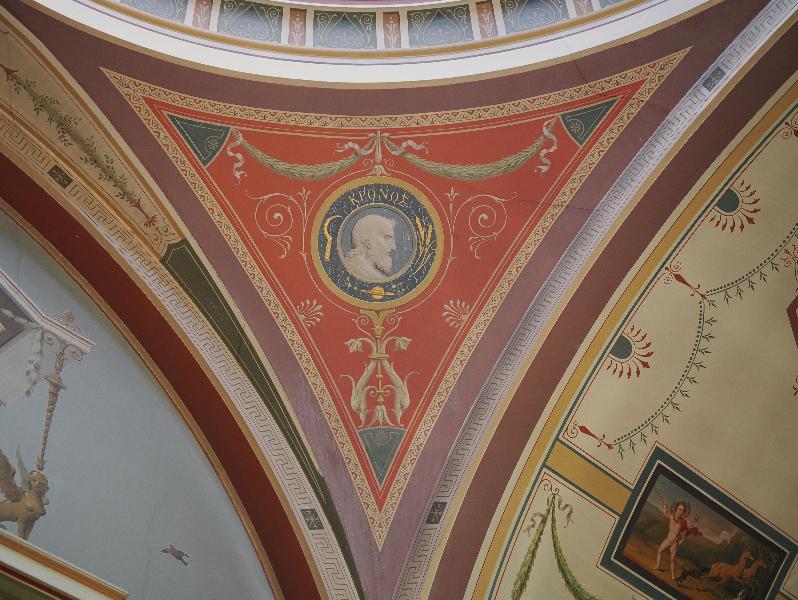 Ickworth, England: Ickworth House, The Pompeian Room: spandrel, Cronos