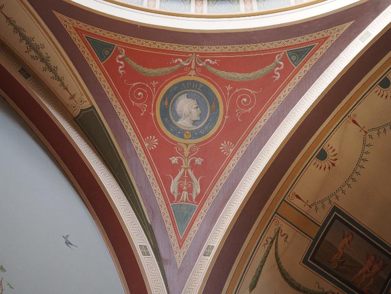 Ickworth, England: Ickworth House, The Pompeian Room: spandrel, Ares