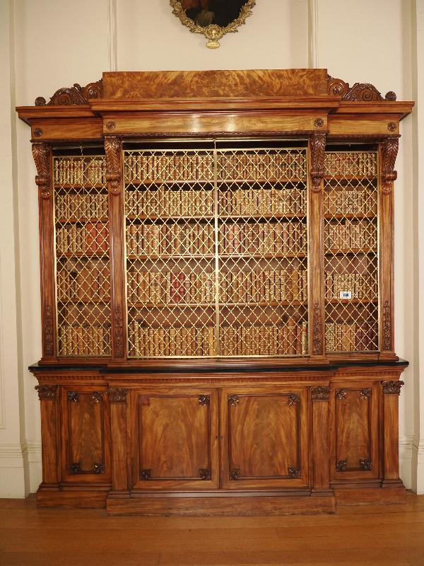 Ickworth, England: Ickworth House, West Corridor: mahogany bookcase