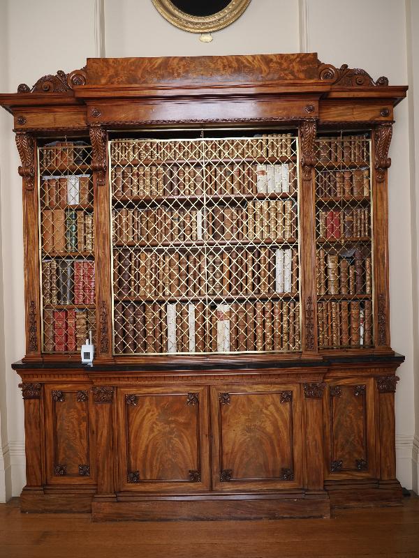 Ickworth, England: Ickworth House, East Corridor: mahogany bookcase