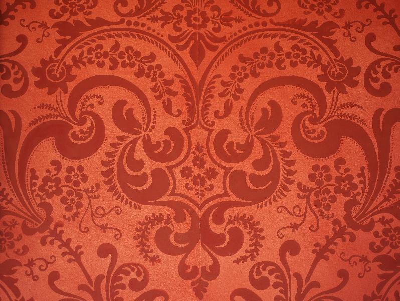 Ickworth, England: Ickworth House, Smoking Room: red wallpaper