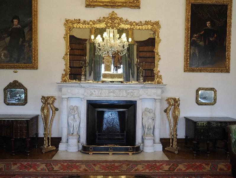 Ickworth, England: Ickworth House, Library: fireplace