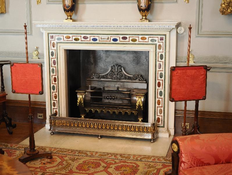 Ickworth, England: Ickworth House, Drawing Room: fireplace