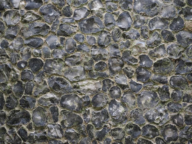 Ickworth, England: St Mary's Church: flint wall
