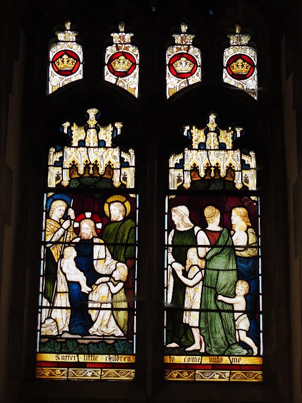 Grantchester, England: Church of St. Andrew and St. Mary: Christ Blessing Children
