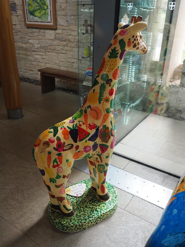 Norwich, England: Norwich Cathedral, The Hostry Entrance: Gerry Giraffe (Norwich Lower School)