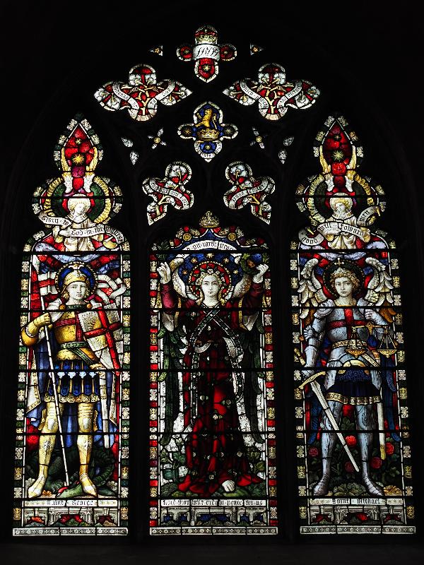 Norwich, England: Norwich Cathedral: St George and St Michael window