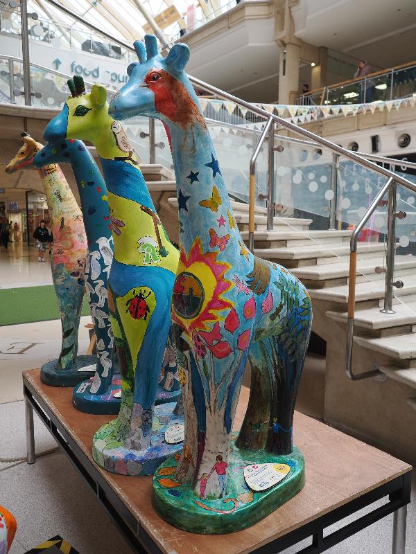 Norwich, England: Castle Quarter, Level 1: Graham, Banks' Friendly Forest Giraffe (Banks House School)