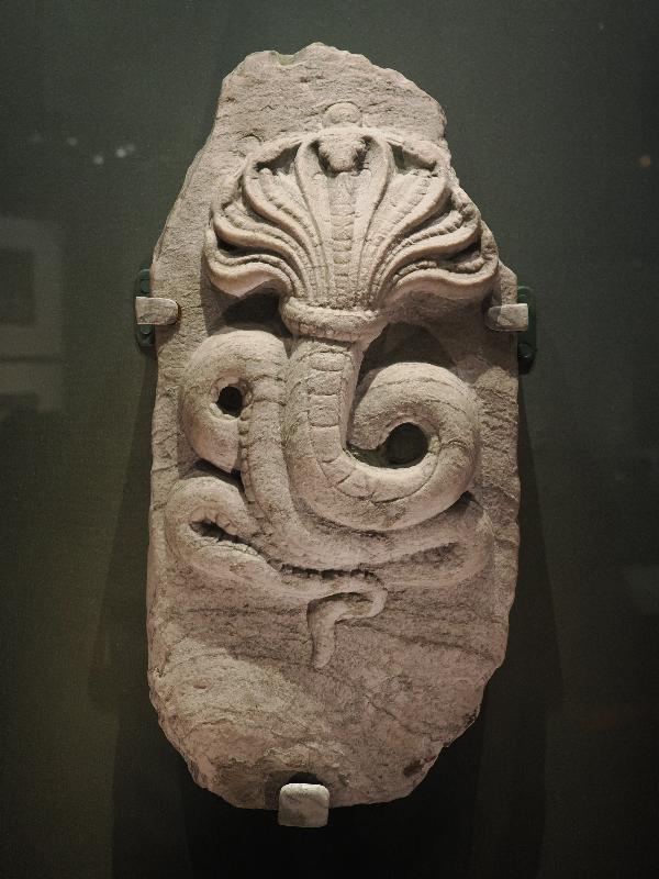 London, England: British Museum: Nagaraja (snake king) (AD 700-900, Amaravati stupa, Andhra Pradesh, India)