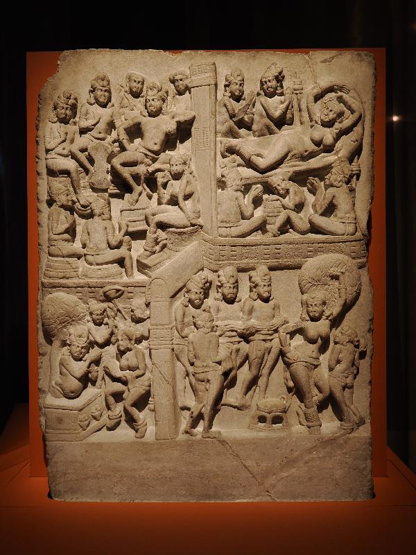 London, England: British Museum: birth of the Buddha (AD 1-100, Amaravati stupa, Andhra Pradesh, India)