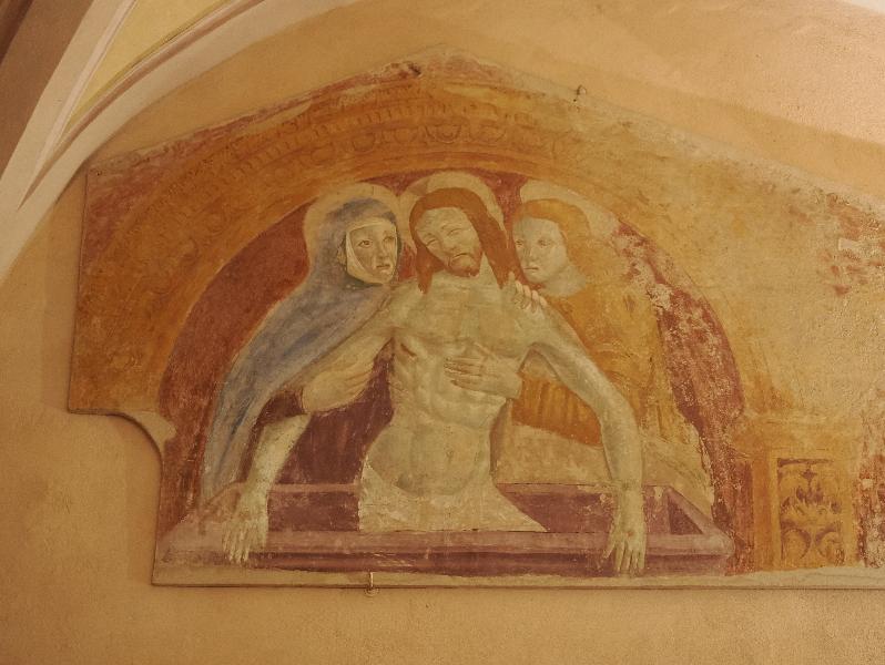 Santa Caterina del Sasso, Italy: hermitage: Resurrection, wall painting