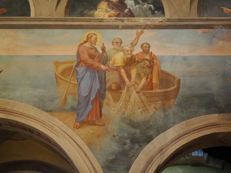 Santa Caterina del Sasso, Italy: chapel: Jesus and Fishermen, wall painting