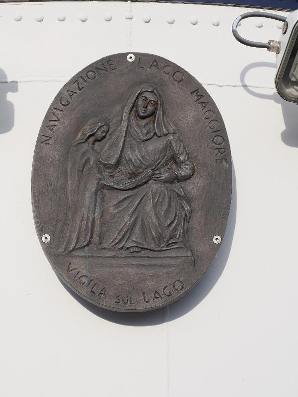Lake Maggiore, Italy: Virgin Mary plaque on ferry