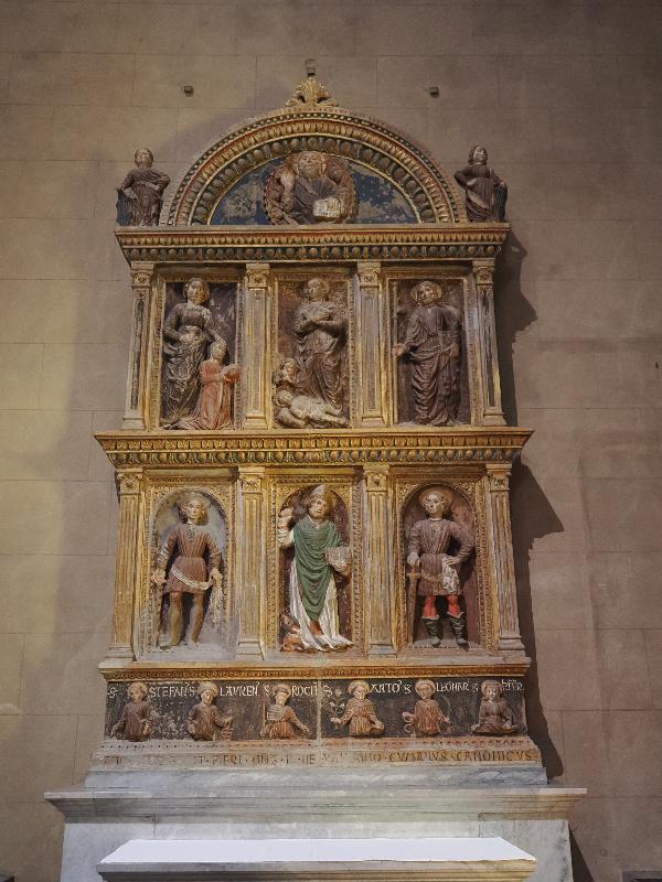 Como, Italy: Cattedrale di Santa Maria Assunta: Saints Stephen, Laurentia, Roch, Anthony, Leonard, and Peter