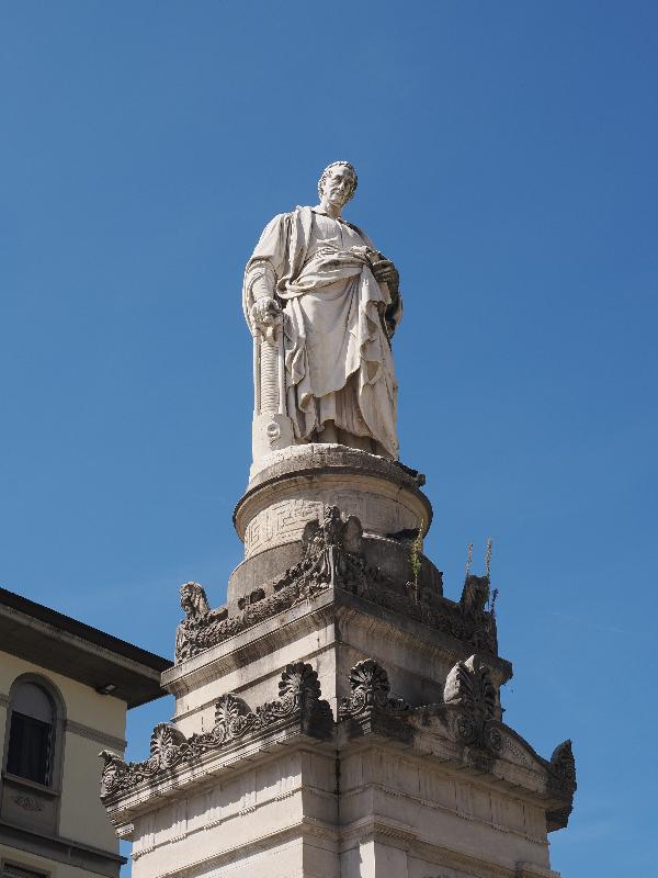 Como, Italy: Piazza Alessandro Volta: statue of Alessandro Volta (1838)