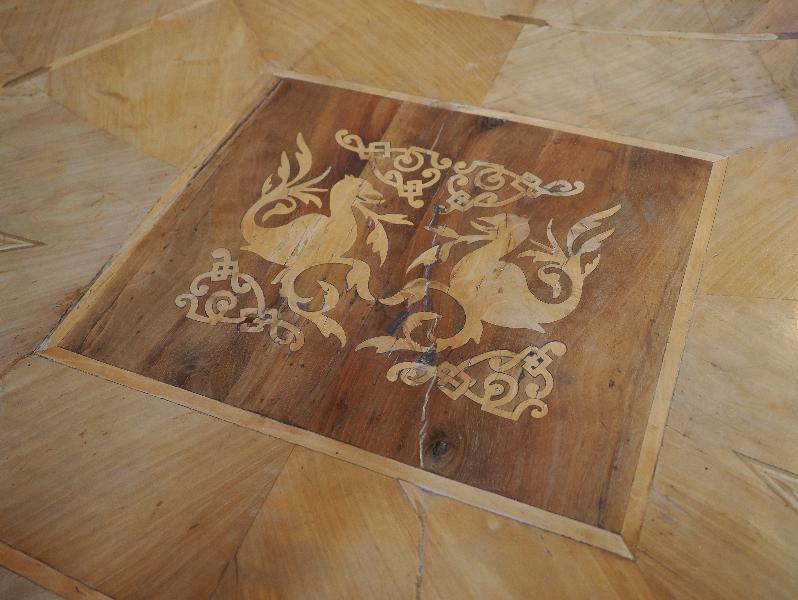 Varenna, Italy: Villa Monastero, Council Chamber: walnut table (first half of 19th century), inlay