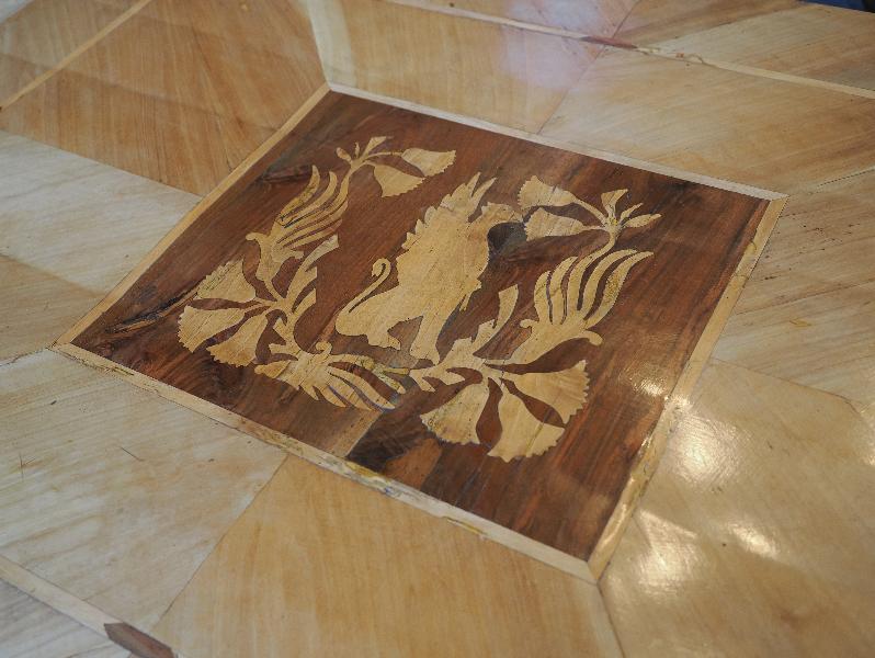 Varenna, Italy: Villa Monastero, Council Chamber: walnut table (first half of 19th century), inlay